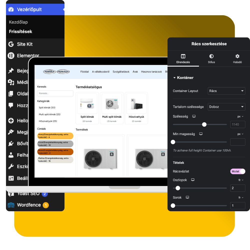woocommerce webshop készítés